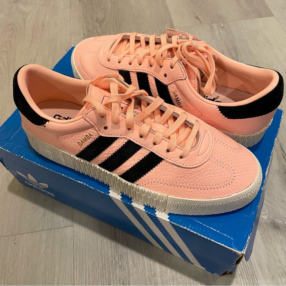 Adidas Samba Rose Platform Sneakers Shoes Pink Black White New in Box